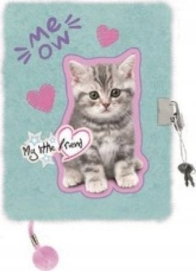 St. Majewski Pamiętnik z kłódką włochacz A5 96k linia My Little Friend mint KITTY Kotek Meow