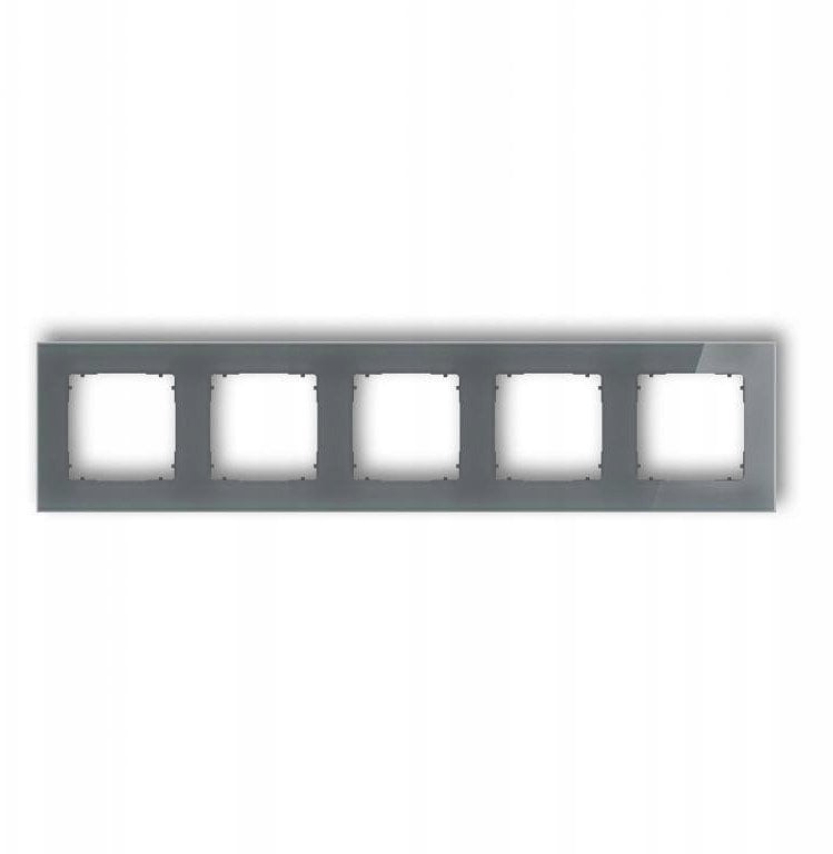 Karlik Ramka uniwersalna pięciokrotna kwadratowa - efekt szkła (ramka: grafitowa spód: grafitowy mat) 28-28-IRSK-5