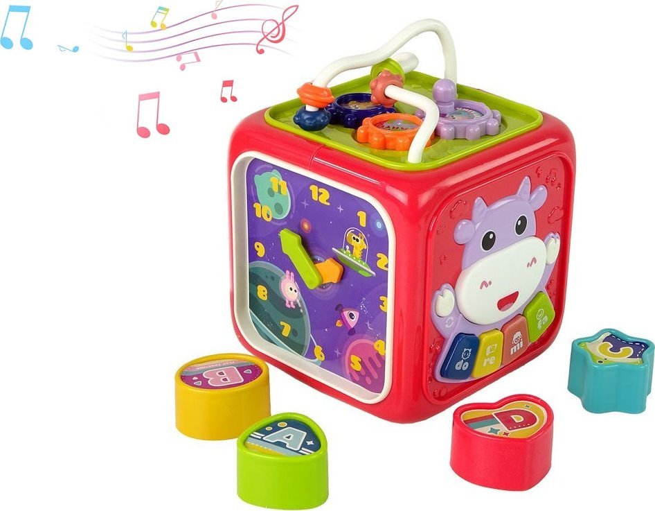 Coil Coil sorter układanka kostka edukacyjna klocki sensoryczna zabawka interaktywna czerwona