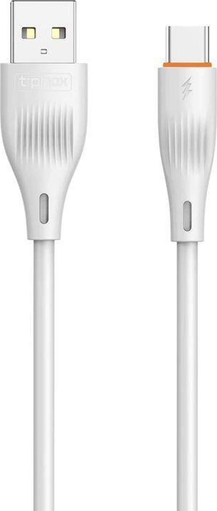 Kabel USB T-Phox USB-A - USB-C 1 m Biały