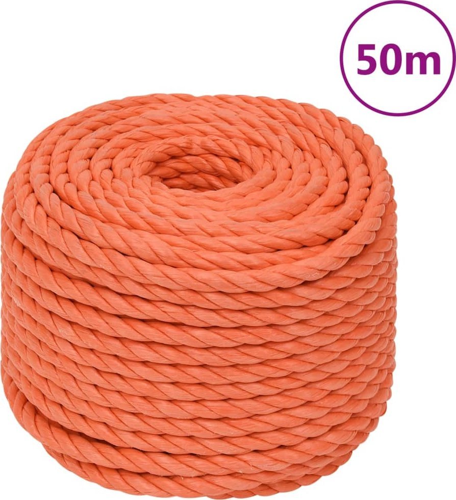 vidaXL vidaXL Linka robocza, pomarańczowa, 10 mm, 50 m, polipropylen