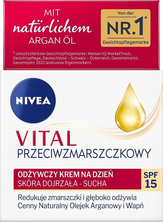 Nivea Vital Przeciwzmarszczkowy krem odżywczy do twarzy na dzień 50ml