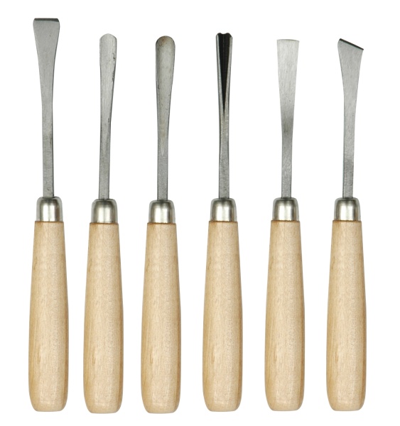 Vorel Dłuta snycerskie z drewnianym trzonkiem zestaw 6szt. (25700)