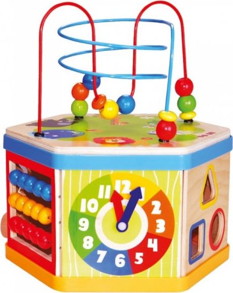 Bino Drewniana aktywna kostka 7w1