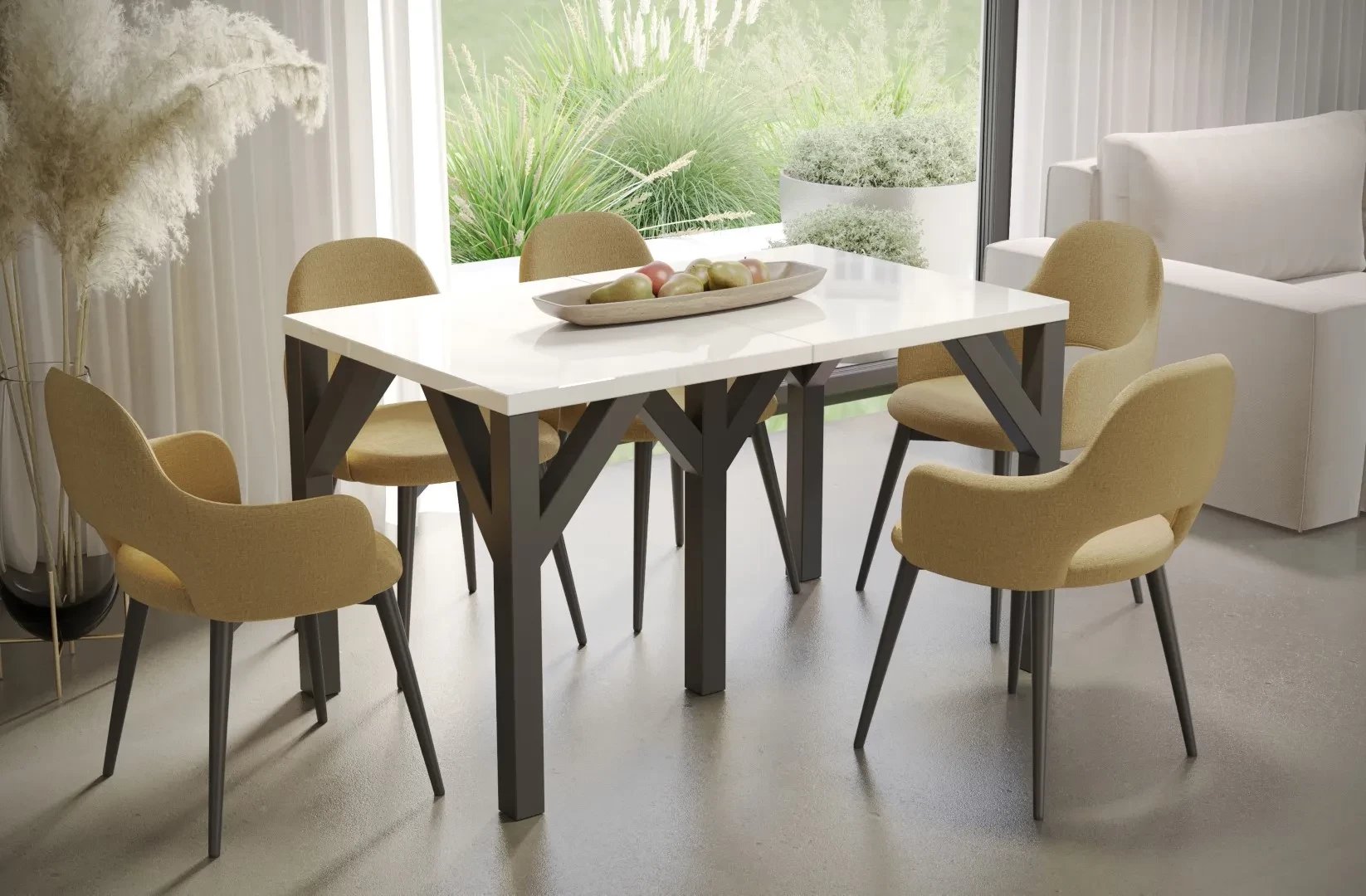 Stół rozkładany DUNAJ 130(350)x90 biały połysk ENDO