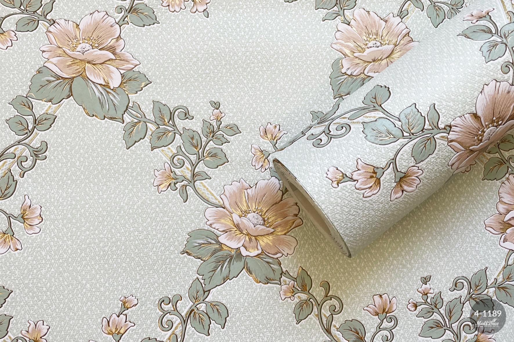 MallDeco CLEMATIS ZIELONA TAPETA WINYLOWA