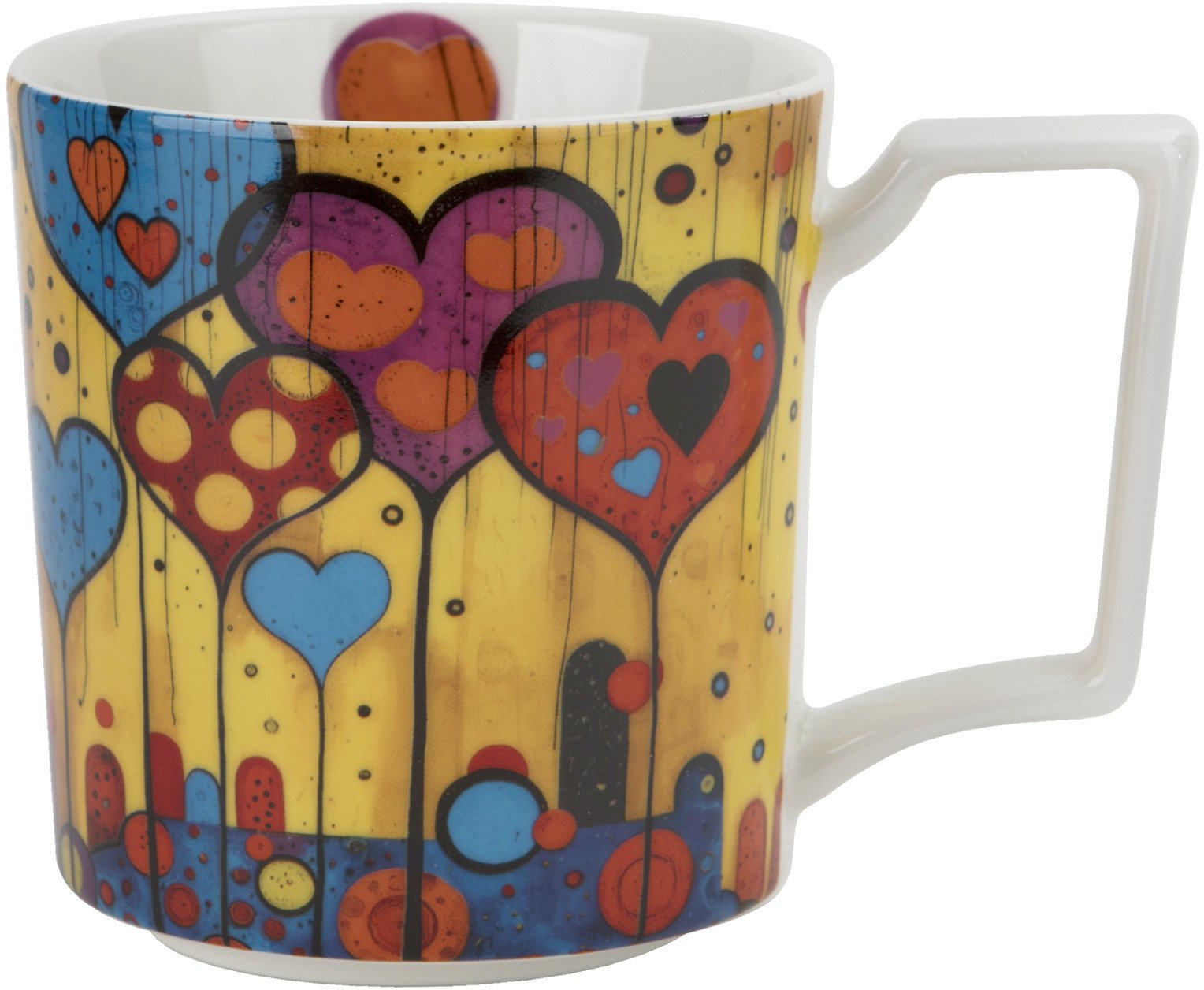 Duży kubek porcelanowy 750 ml Modern Hearts
