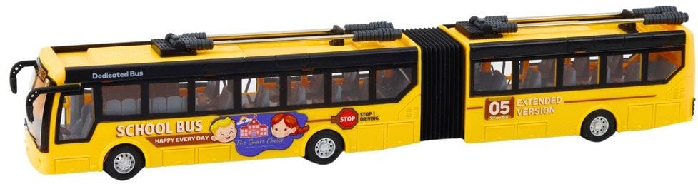 Autobus Szkolny Trolejbus Przegubowy Zdalnie Sterowany RC 1:32 Żółty