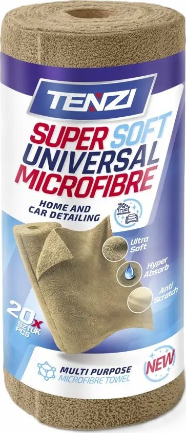 Tenzi ÅCIERECZKI Z MIKROFIBRY 35*35CM NA ROLCE SZARE 20 SZT
