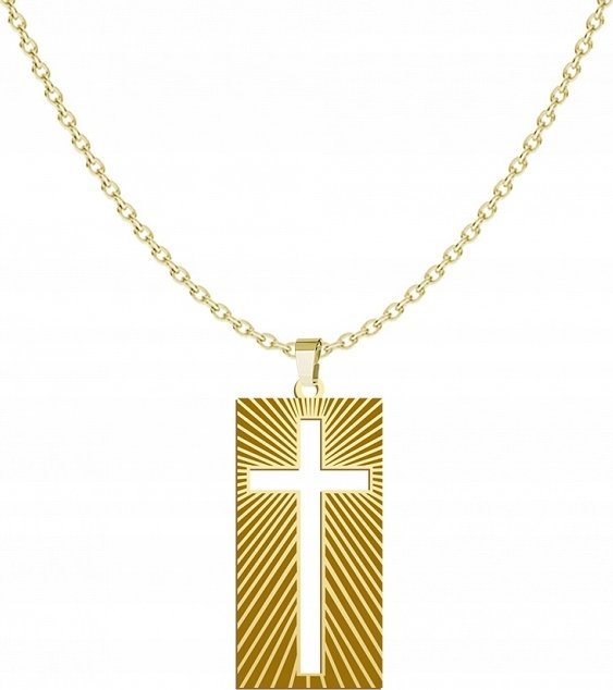 Radziszewska Jewellery Pozłacany naszyjnik KRZYŻ DEDYKACJA GRATIS
