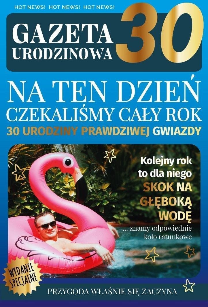 Karnet Urodziny gazeta 30