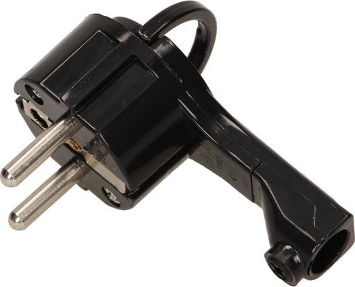 Orno Wtyczka płaska 2P+Z Uni-Schuko z uchwytem czarna OR-AE-1379/B