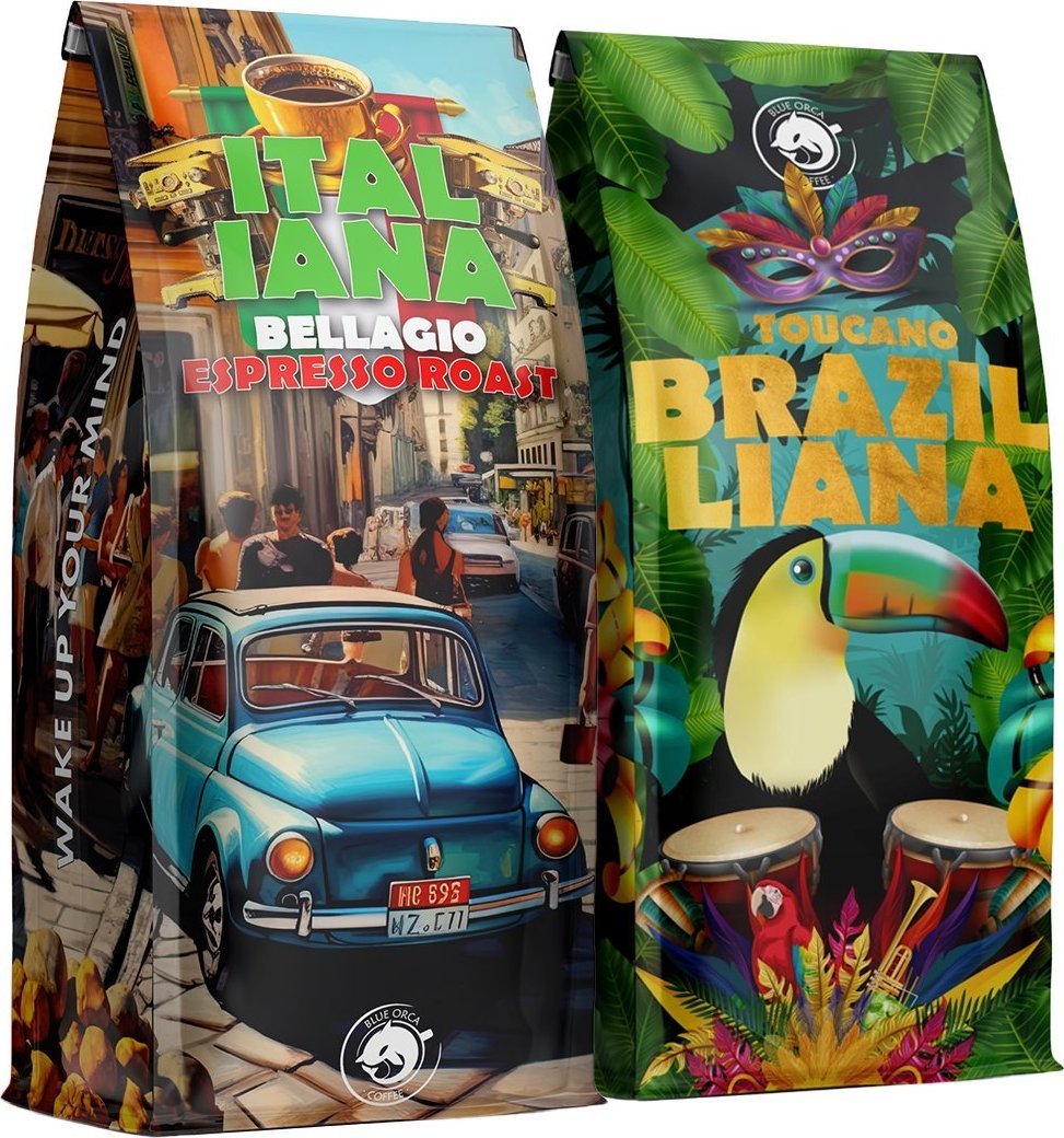 Kawa ziarnista Blue Orca Coffee KAWA ZIARNISTA 2KG ZESTAW - ŚWIEŻO PALONA - Z PALARNI KAWY BLUE ORCA COFFEE