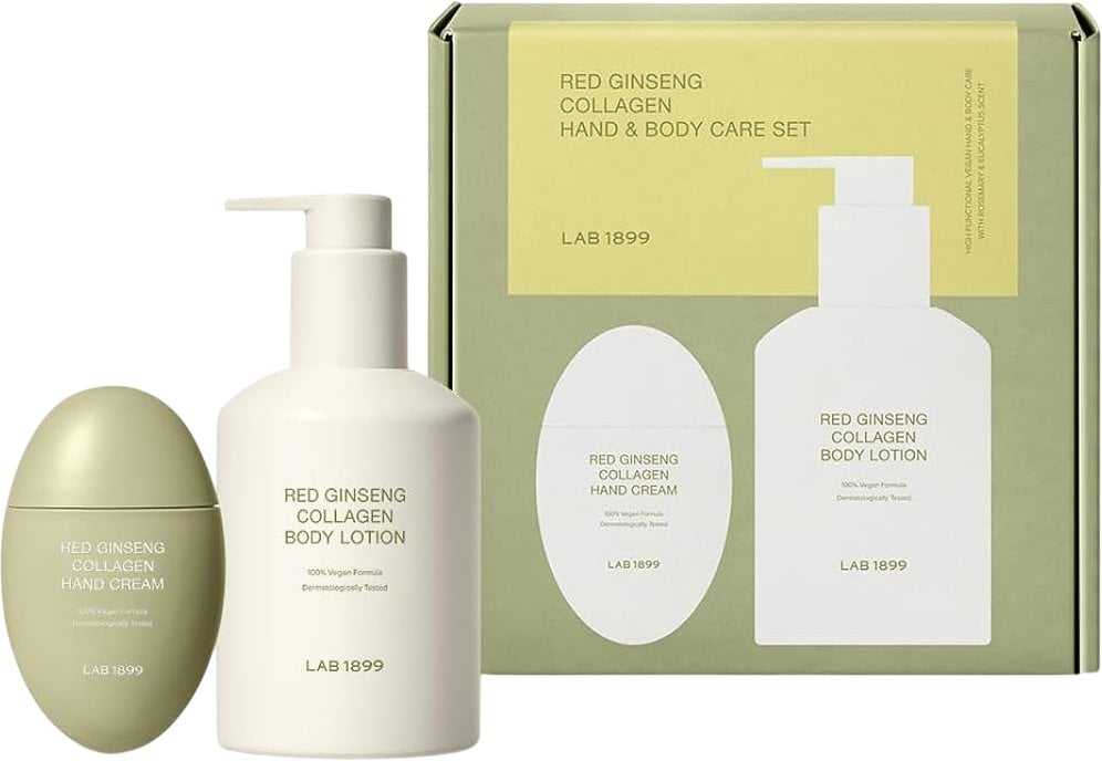 Issey Miyake Set Lab 1899: Red Ginseng, Collagen, Body Lotion, 250 ml + Red Ginseng, Collagen, Poprawia elastyczność skóry, Hand Cream, 50 ml