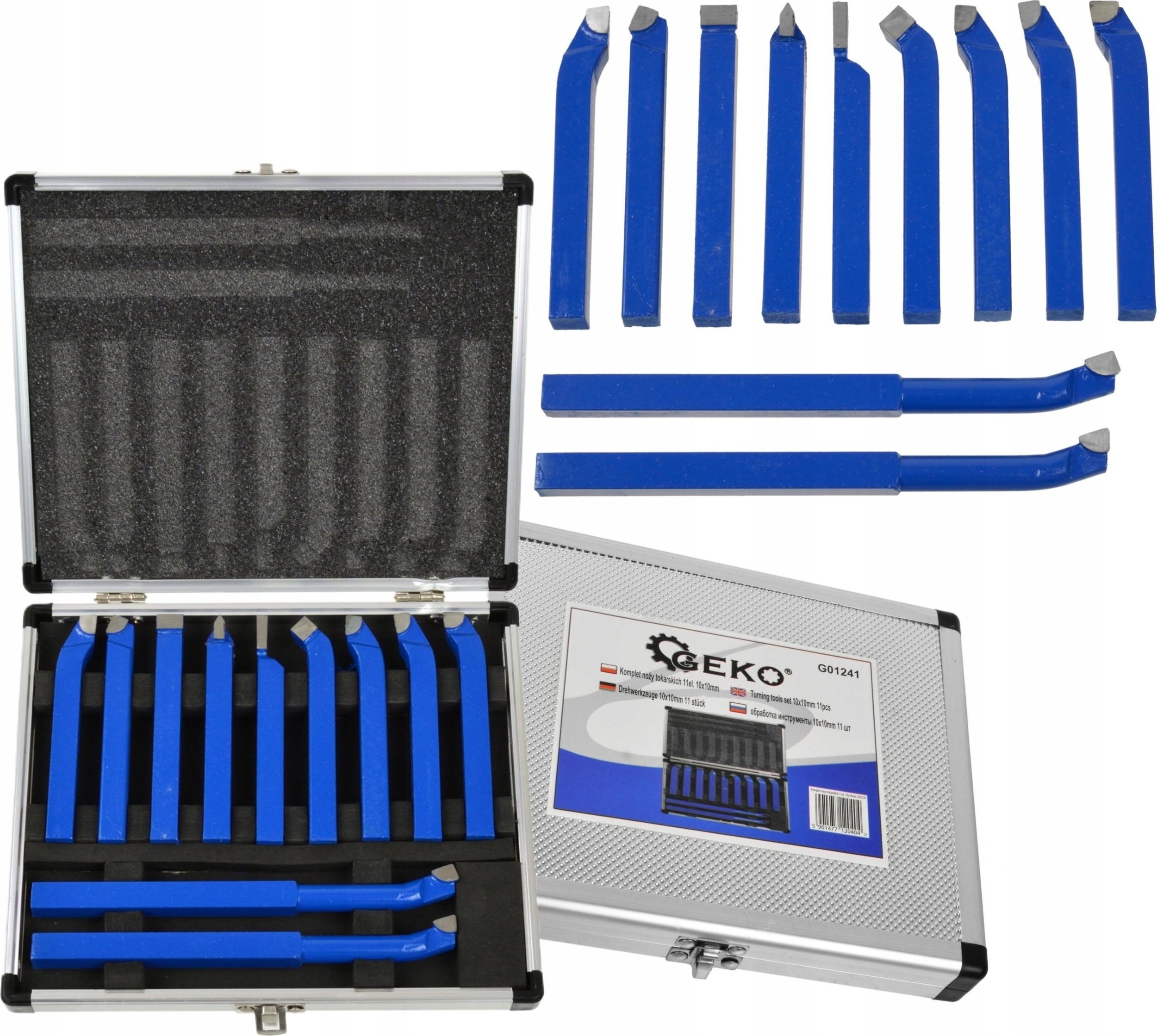 Geko Komplet noży tokarskich 11szt. 10x10mm (24)
