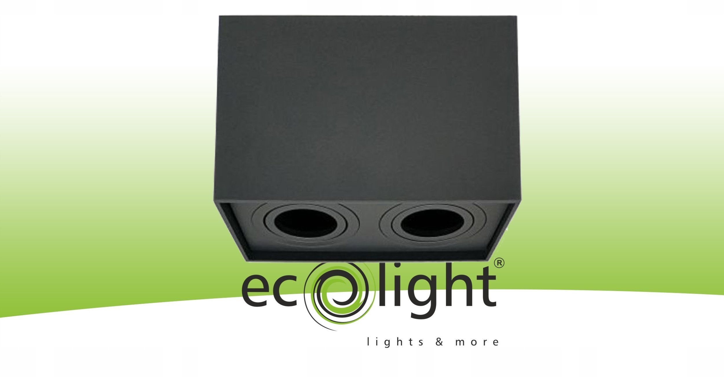 Ecolight Oprawa Halogenowa GU10 montażowa czarna podwójny OHN-22C