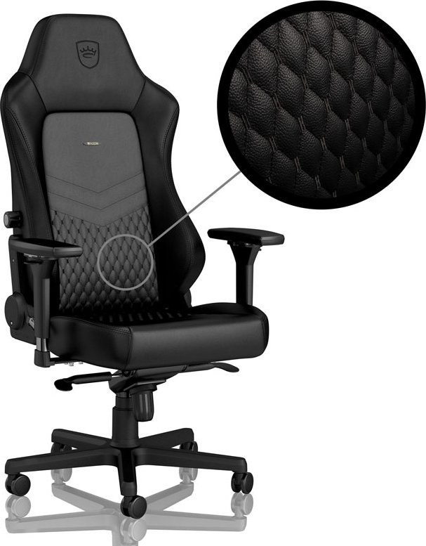 Fotel Noblechairs HERO made of genuine leather - czarny/czarny (GAGC-118)