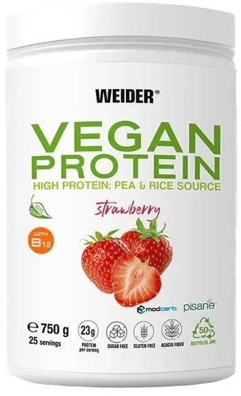 Weider - Odżywka Białkowa Vegan Protein, Smak Truskawkowy, Proszek 750g