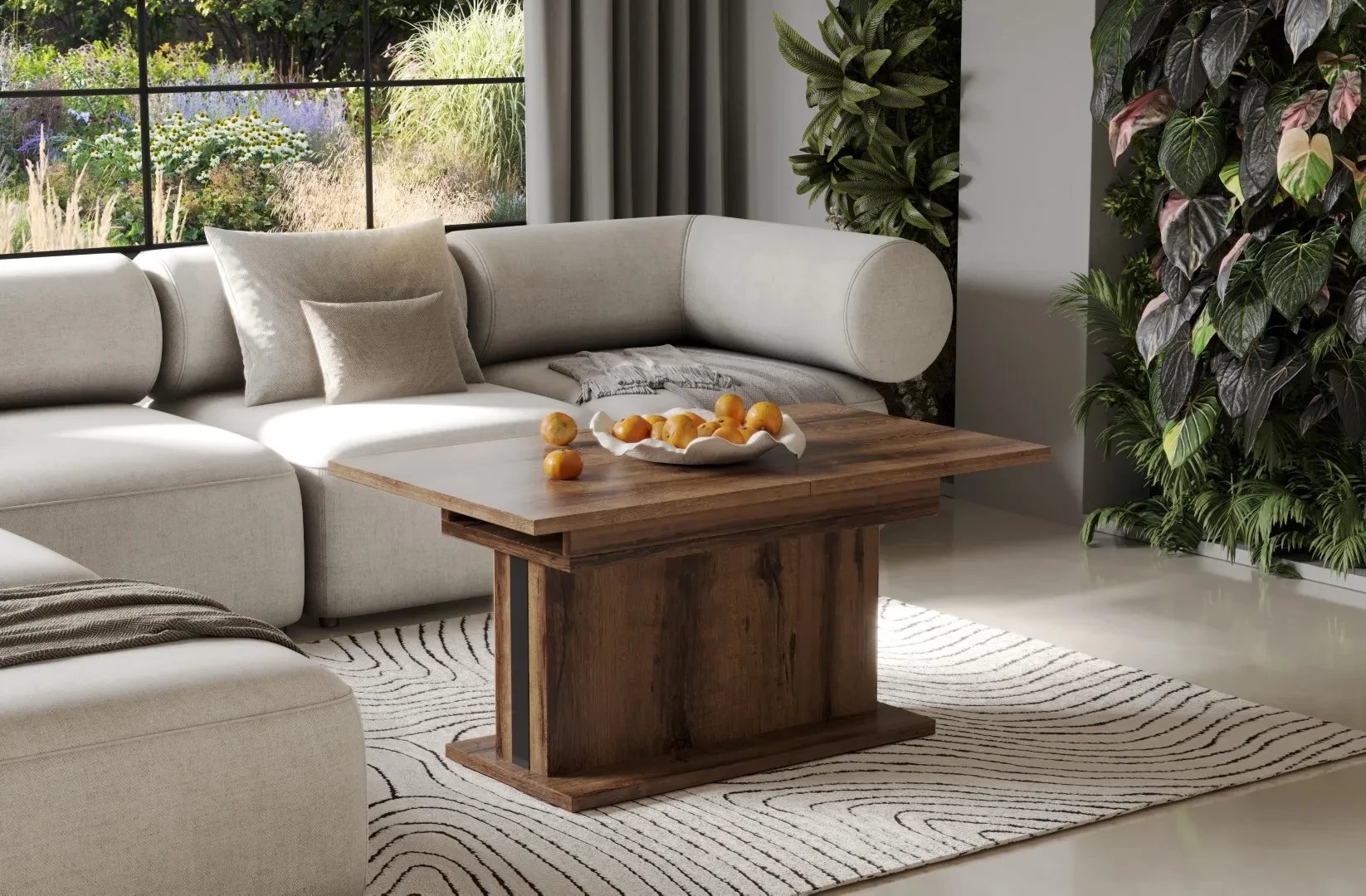 Ława rozkładana podnoszona SOLARIS 110(170)x65 dąb monastery ENDO