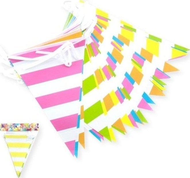 Girlanda flagi w paski mix kolorów 27.5cmx10m