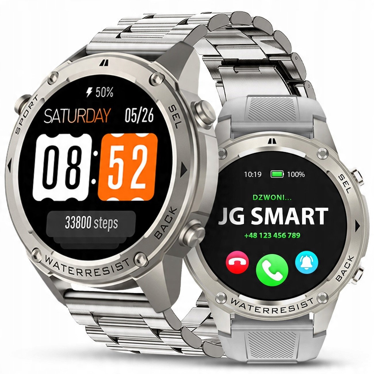 SMARTWATCH ZEGAREK MĘSKI GPS MENU PL WODOODPORNY ROZMOWY SPORT SMART WATCH
