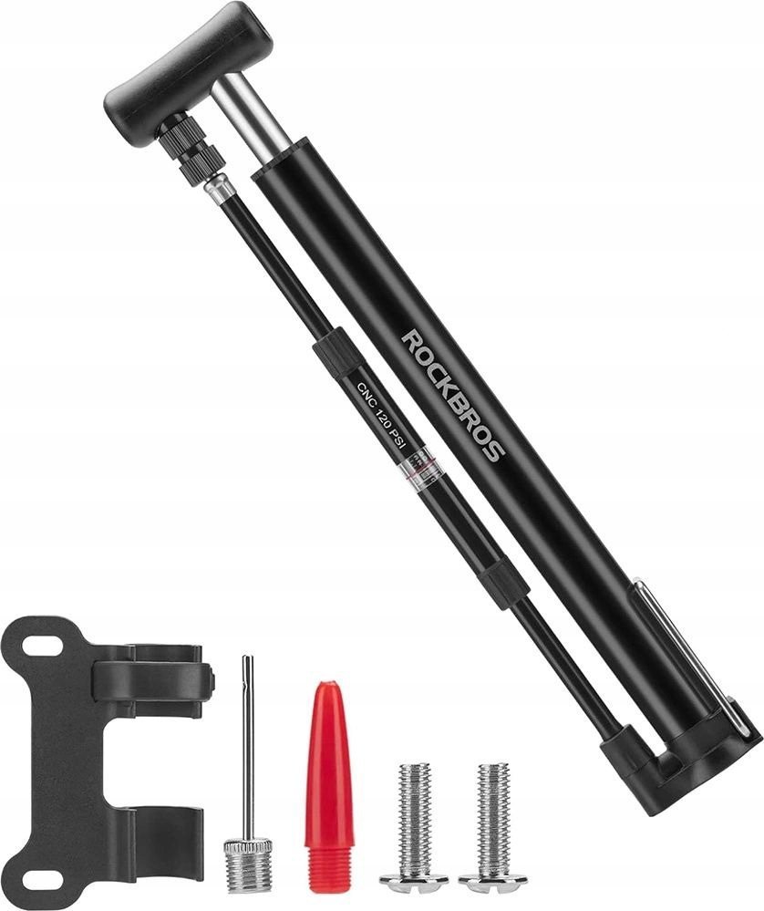 RockBros Pompka rowerowa i do piłek podłogowa 8 bar z chwytem na ramę - czarna ROCKBROS