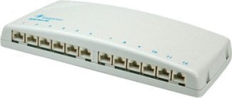 Telegärtner Mini rozdzielacz TELEGRTNER MPD12 Cat.6A (klasa EA) do montażu naściennego, 12 portów