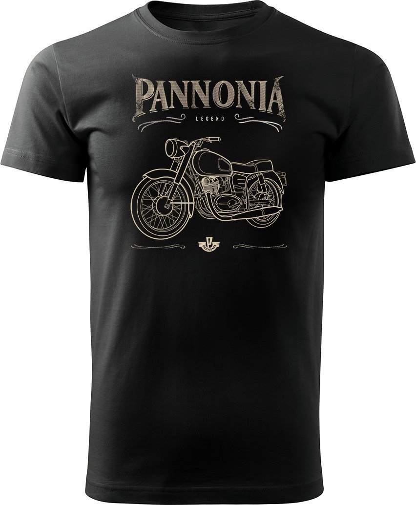 Topslang Koszulka z motocyklem na motor Pannonia panonia męska czarna REGULAR S