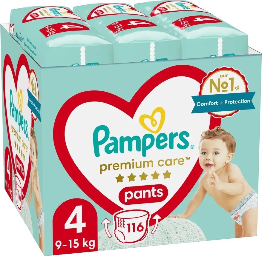 Pampers Pampers Premium Care Pants Sauskelnės, 4 Dydis, 116 Sauskeln, 9-15kg