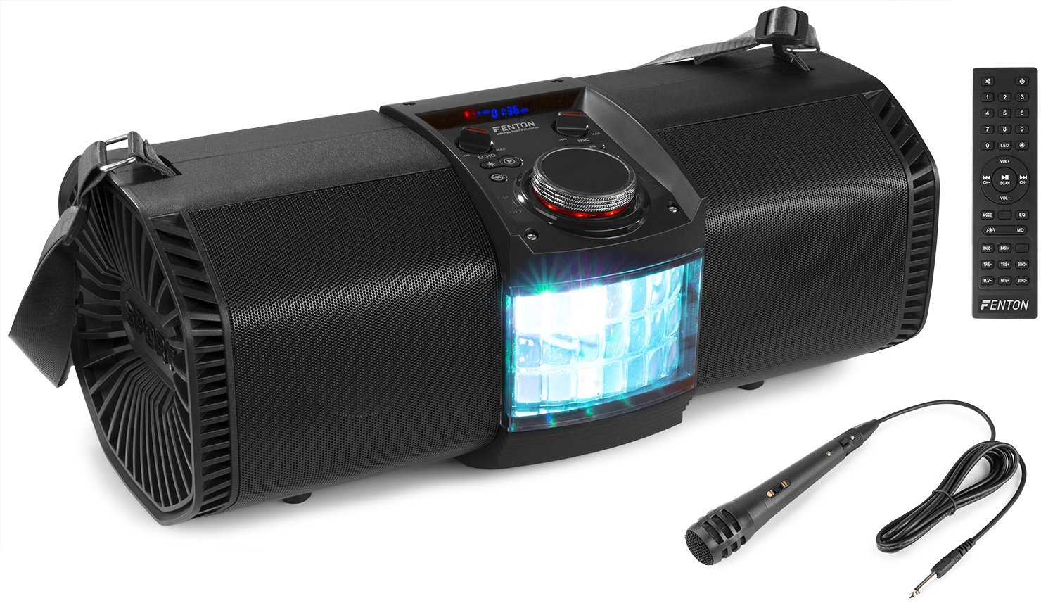Radioodtwarzacz Fenton Boombox MDJ150 Party Station 200W with battery i efektem LED Derby one size