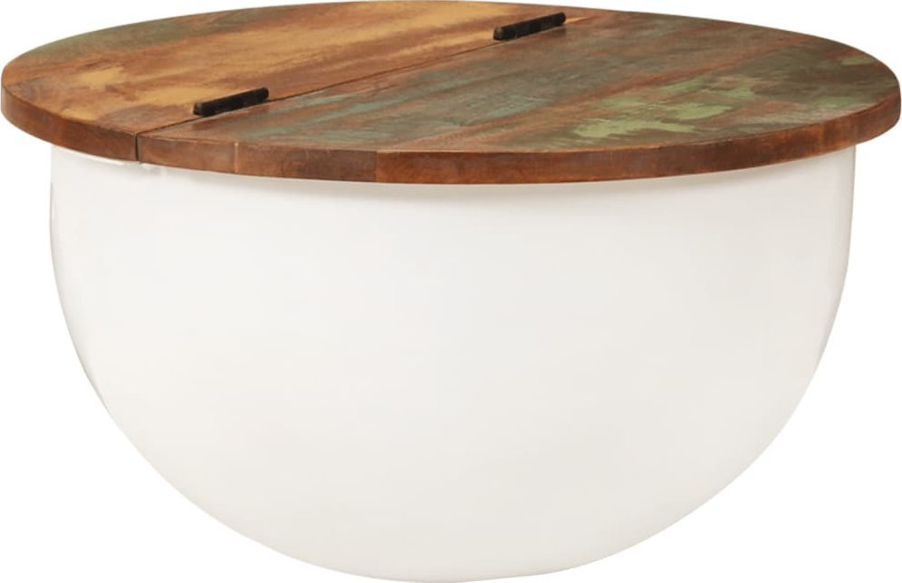 vidaXL Stolik kawowy, biały, 50x27 cm, drewno z odzysku