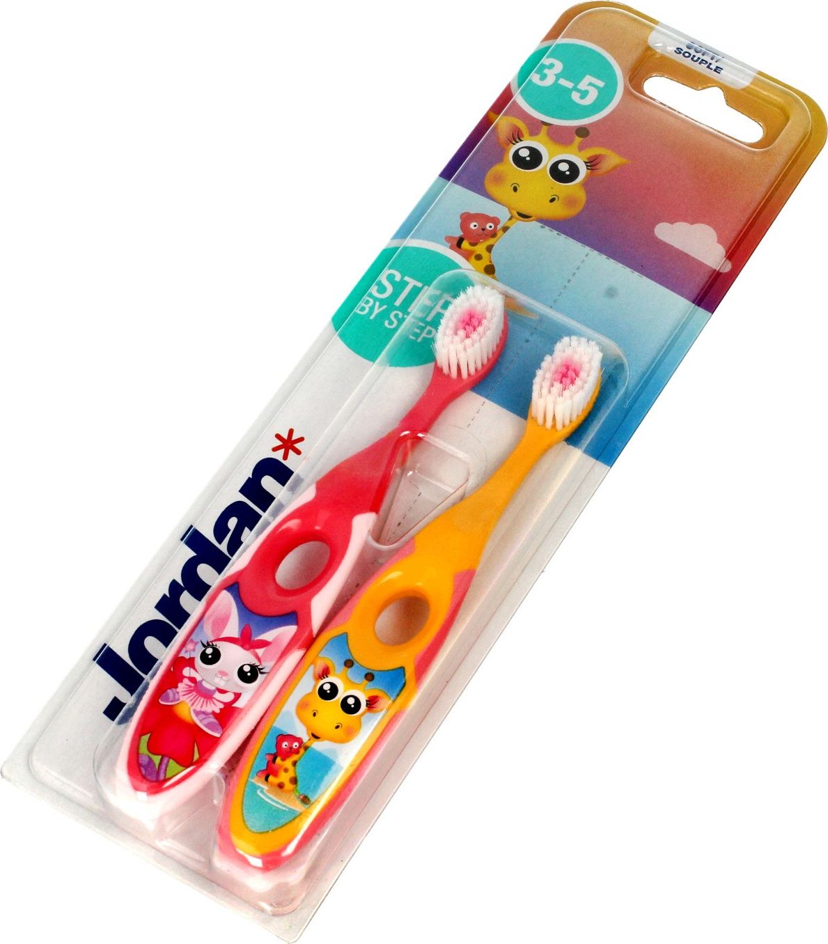 Jordan JORDAN_Step By Step szczoteczka do zębów dla dzieci 3-5 lat Miękka 2szt.