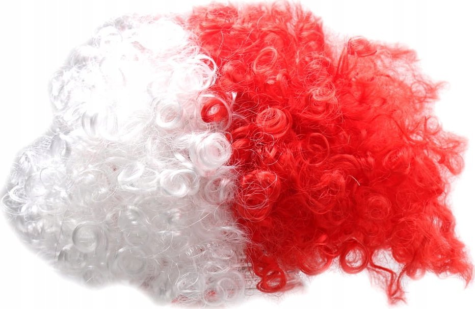 Teka Peruka Afro Biało-Czerwoni