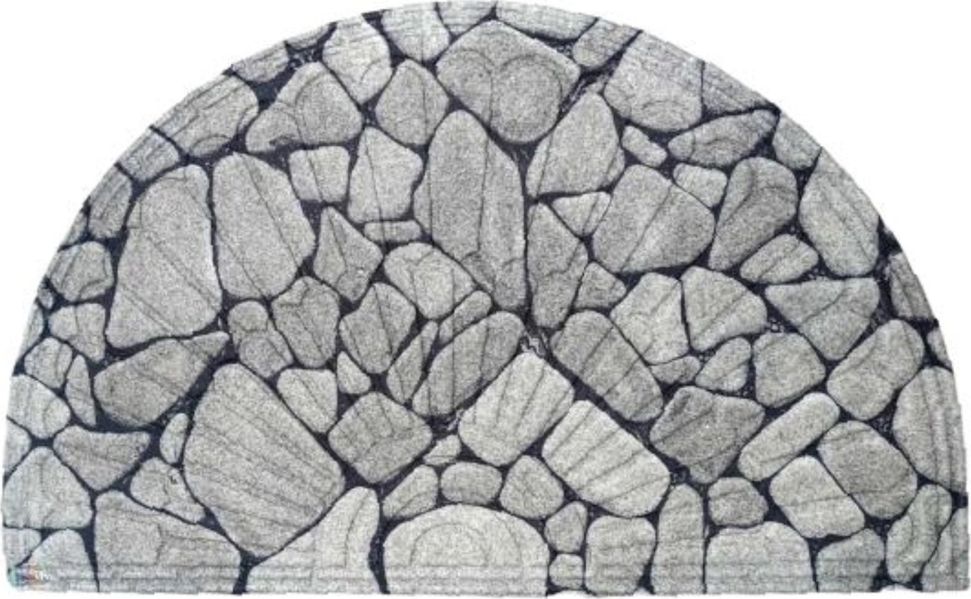 Direct Home and Garden Wycieraczka materiałowa półokrągła kamień