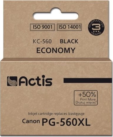 Actis KC-560 Tusz (zamiennik Canon PG-560XL; Supreme; 22 ml; czarny). Drukuje więcej o 50% względem OEM.