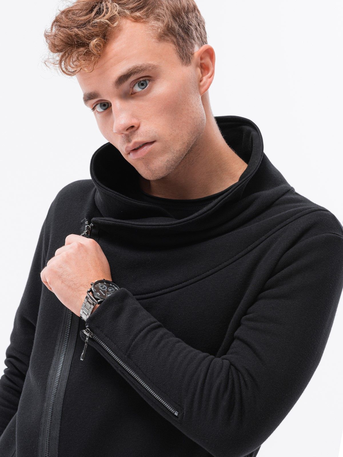 Ombre Bluza męska z kapturem London B1362 - czarna XL