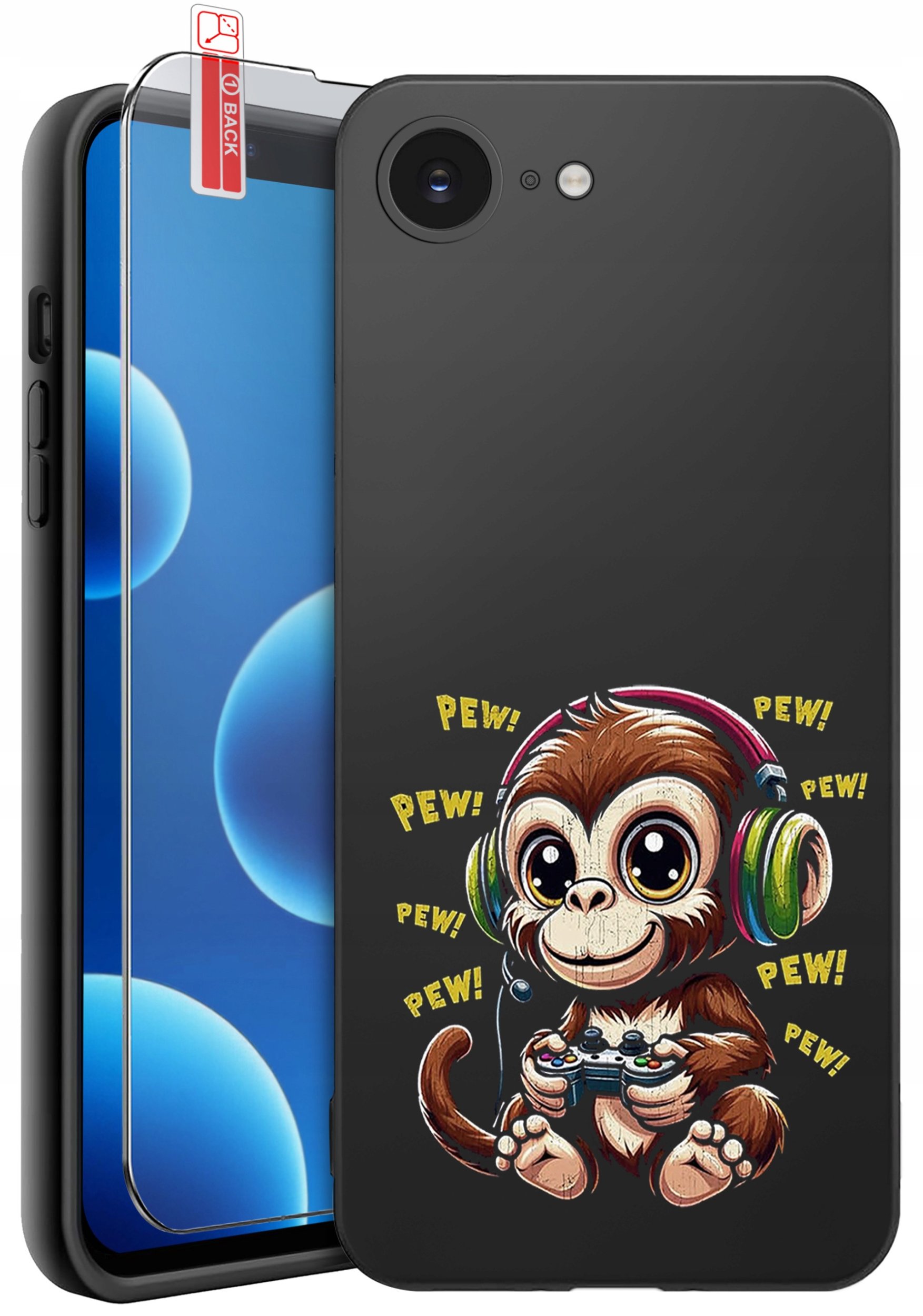 ETUI do iPhone 16e | WZORY | SILIKONOWE MATT CASE + SZKŁO 9H