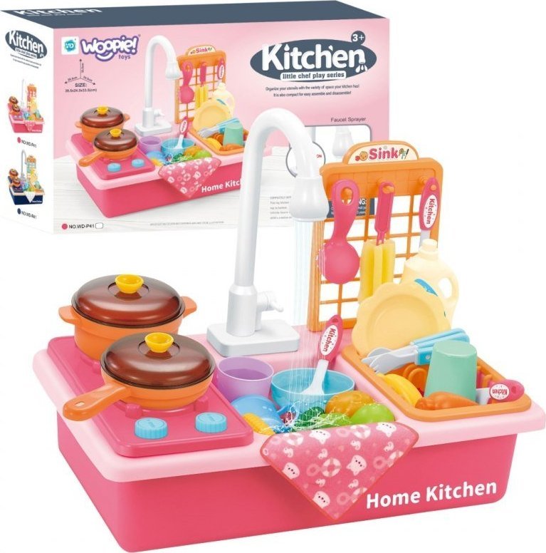 Woopie WOOPIE Zlewozmywak 2w1 Kuchnia dla Dzieci Różowa