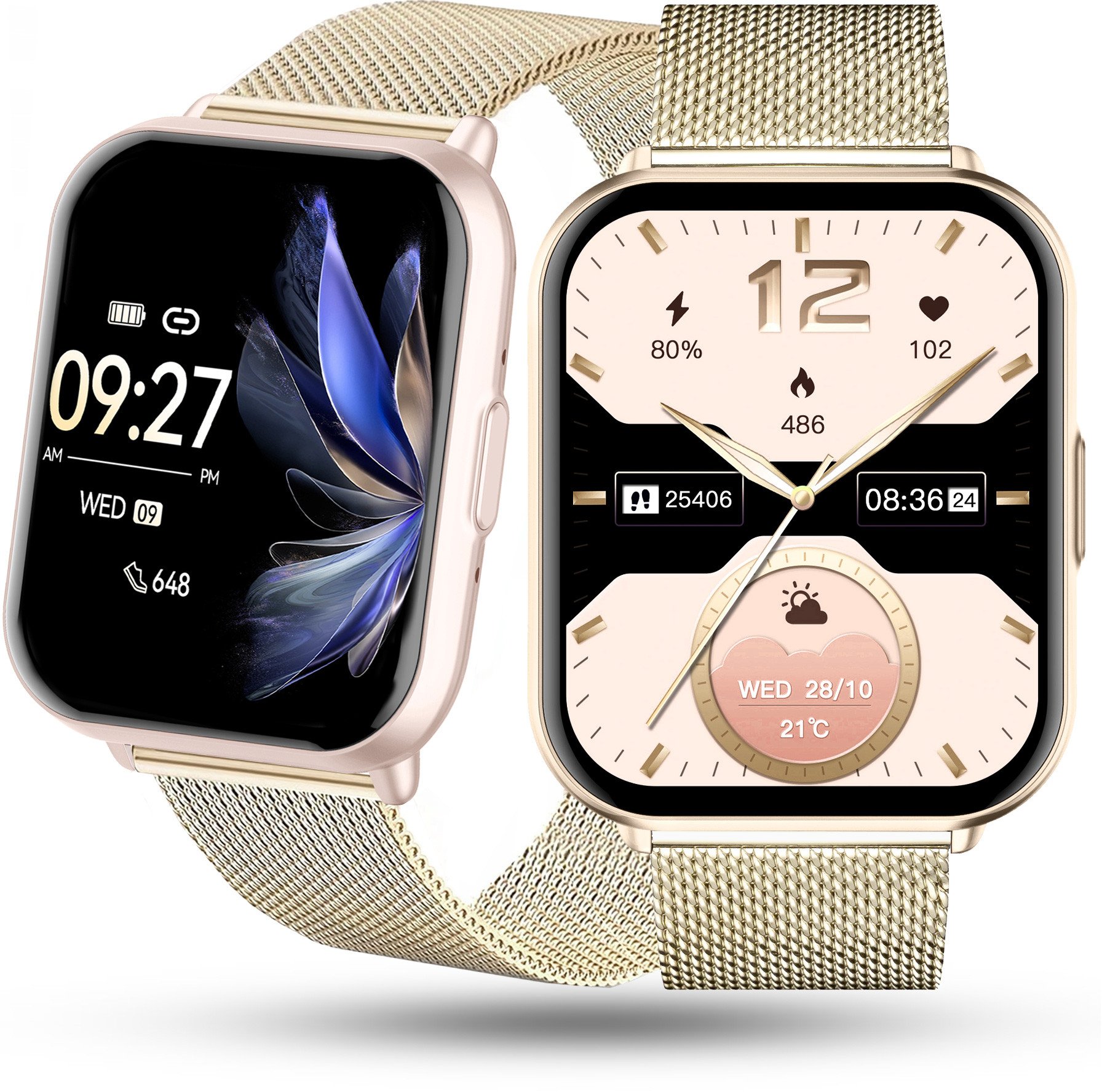 Zegarek Damski SMARTWATCH RUBICON złoty mesh