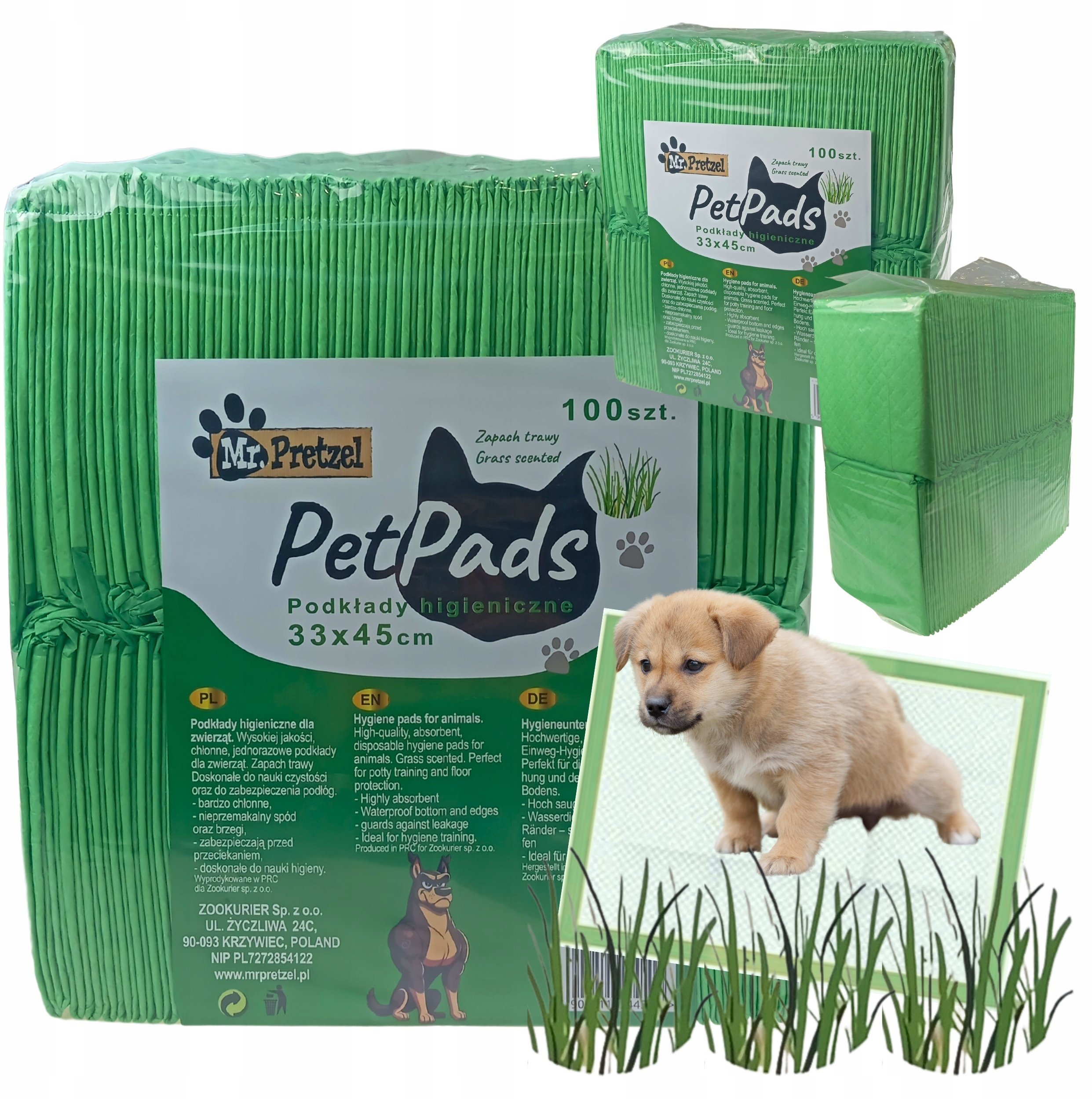 Mr. Pretzel Podkład zapach trawy 33x45cm 100szt