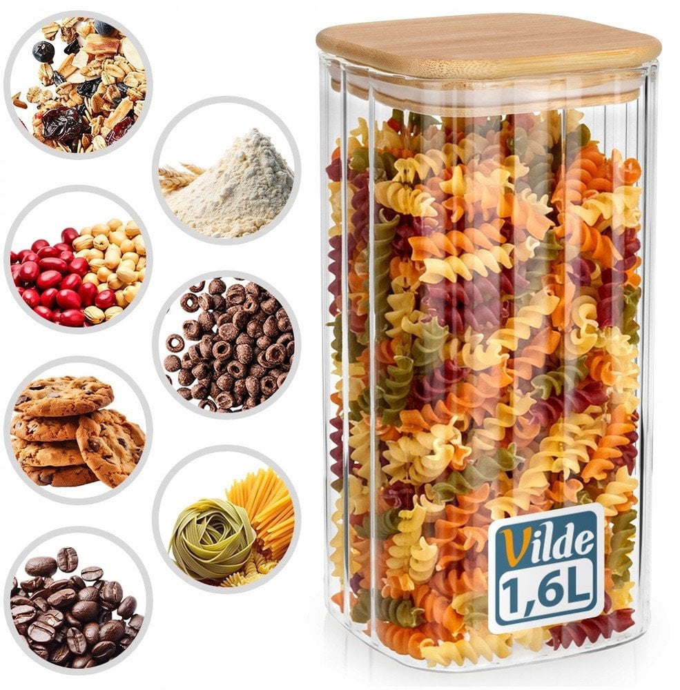 SZKLANY POJEMNIK KUCHENNY NA PRODUKTY SYPKIE 1,6L 229249