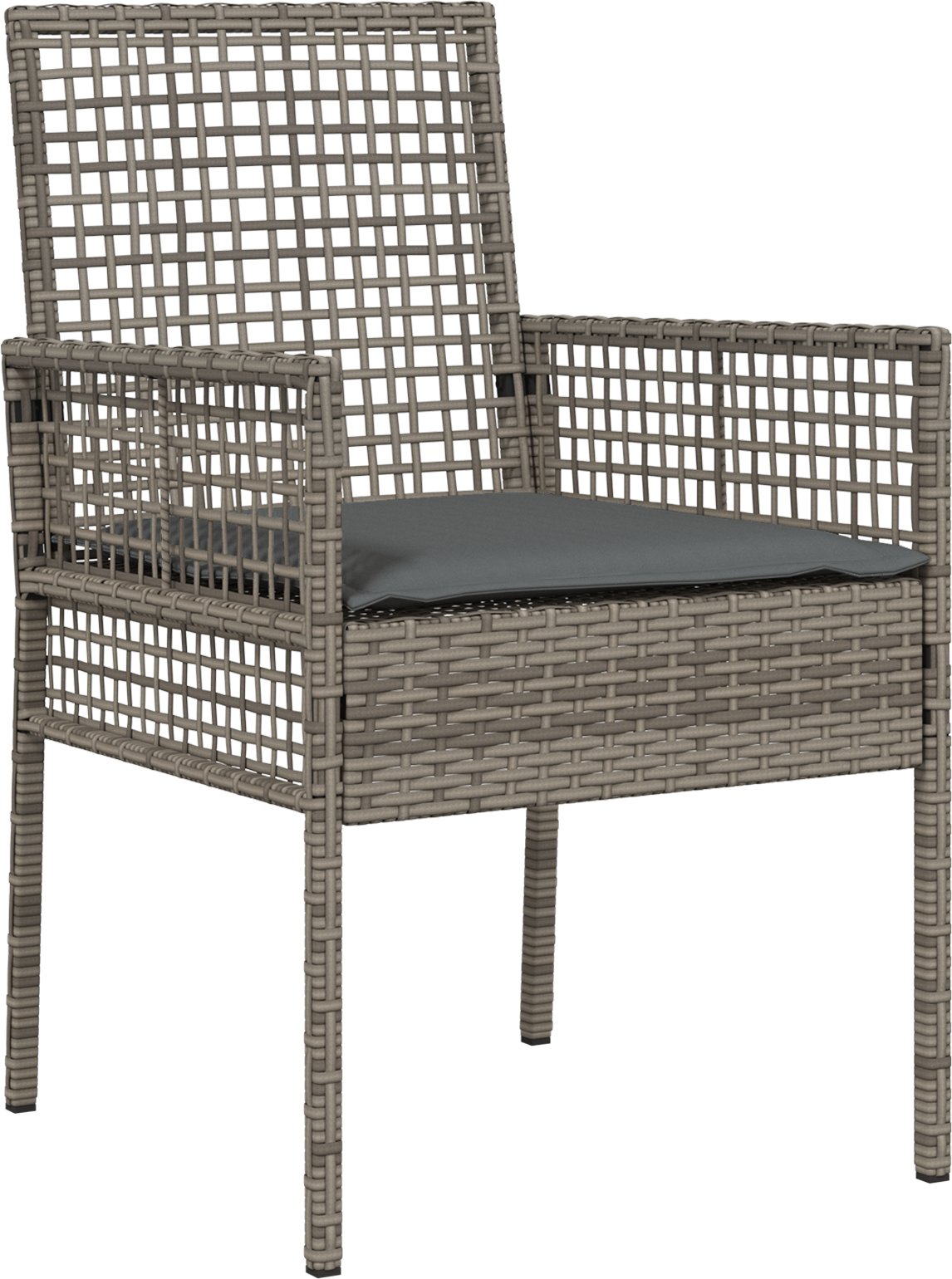 vidaXL Zestaw do jadalni 5 części z poduszkami Szary Polirattan