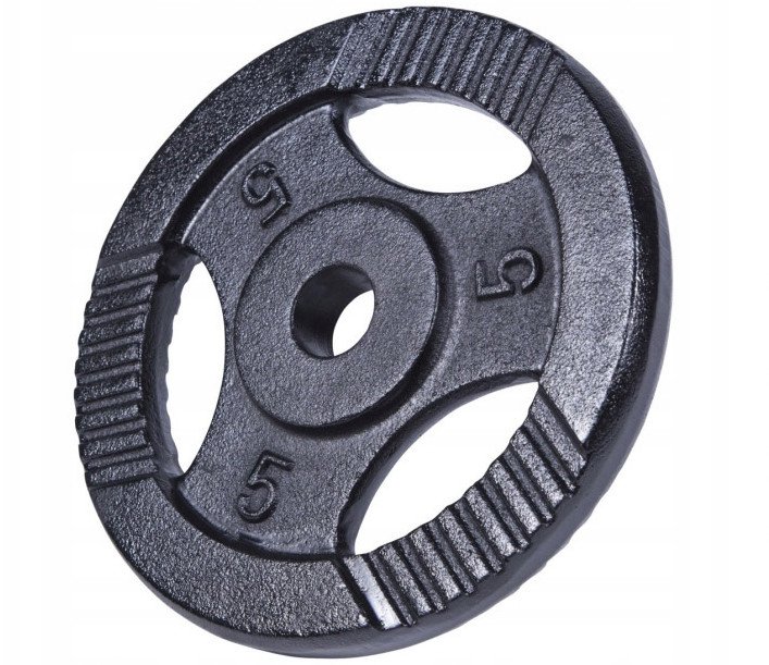 Obciążenie żeliwne uchwyty czarne 5 kg 30 mm