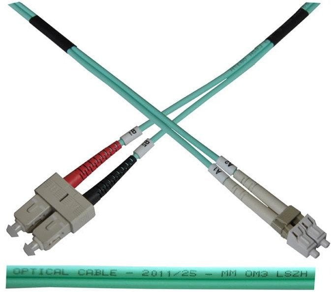 LYNX duplexní patch kabel MM, OM3, LC/LC, 50/125µm, 0,5m