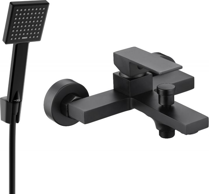 Bateria wannowa Mexen Mexen Uno R45 bateria wannowa z zestawem prysznicowym, czarna - 7143R45-70