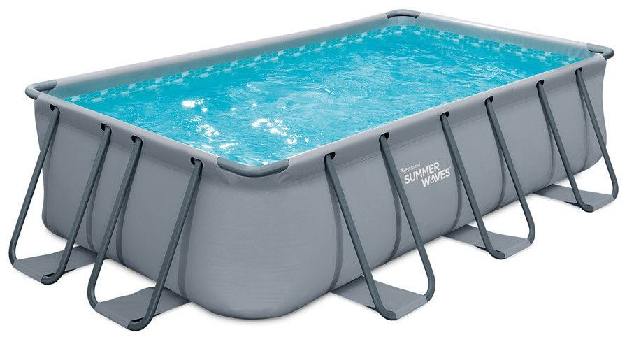 Summer Waves Elitarny basen z ramkami Basen naziemny prostokątny Szary 400x200x100cm
