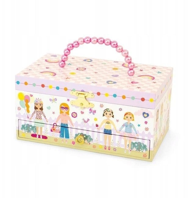 Rock Floss & muzyczna szkatułka na biżuterię „Najlepsze przyjaciółki” z księżniczką i blaskiem, melodia „You’ve Got a Friend in Me”