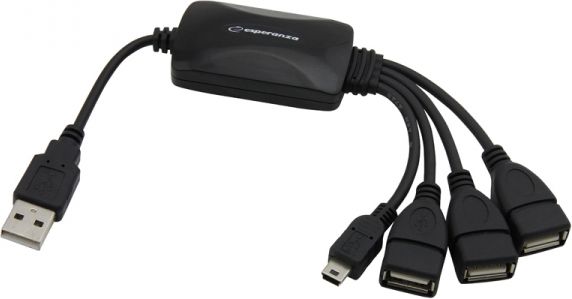 HUB USB Esperanza 1x microUSB + 3x USB-A 2.0 (EA-158)