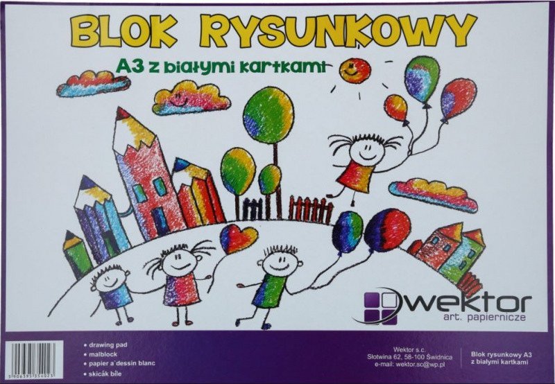 Wektor Blok rysunkowy A3 biały 20 kartek WEKTOR