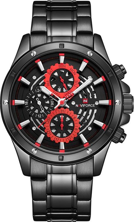 Zegarek Naviforce Zegarek NAVIFORCE - NF9149 (zn090b) black / red + BOX uniwersalny